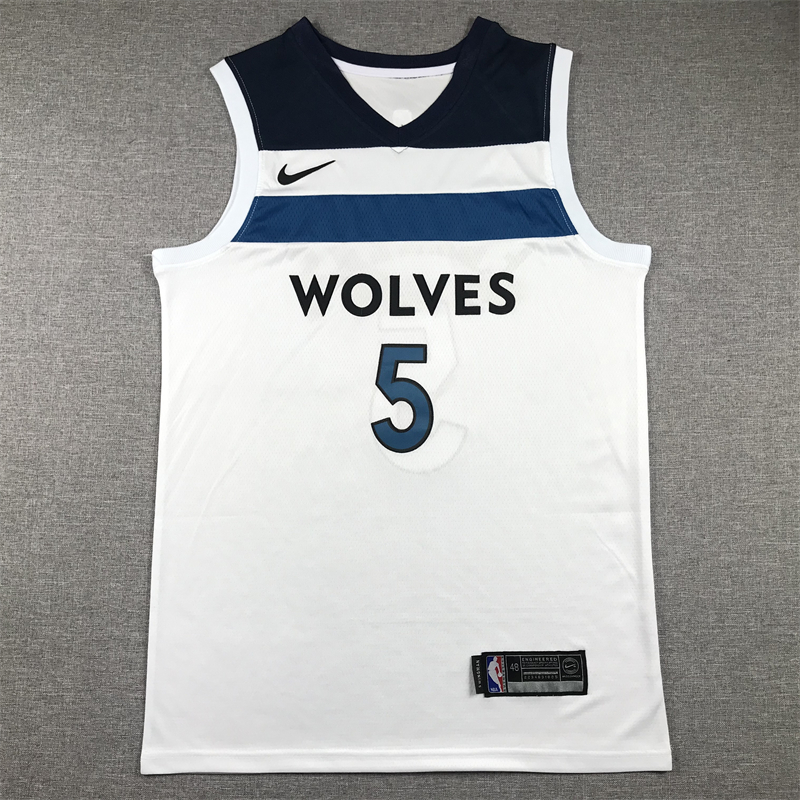 Men Minnesota Timberwolves #5 Edwards White 2024 Nike NBA Jersey style 2